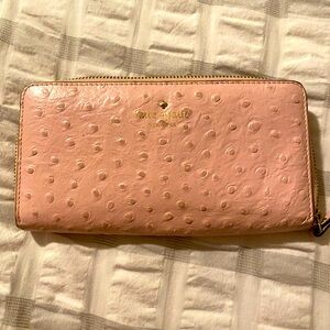 Kate Spade Pink Ostrich Textured Wallet - Used